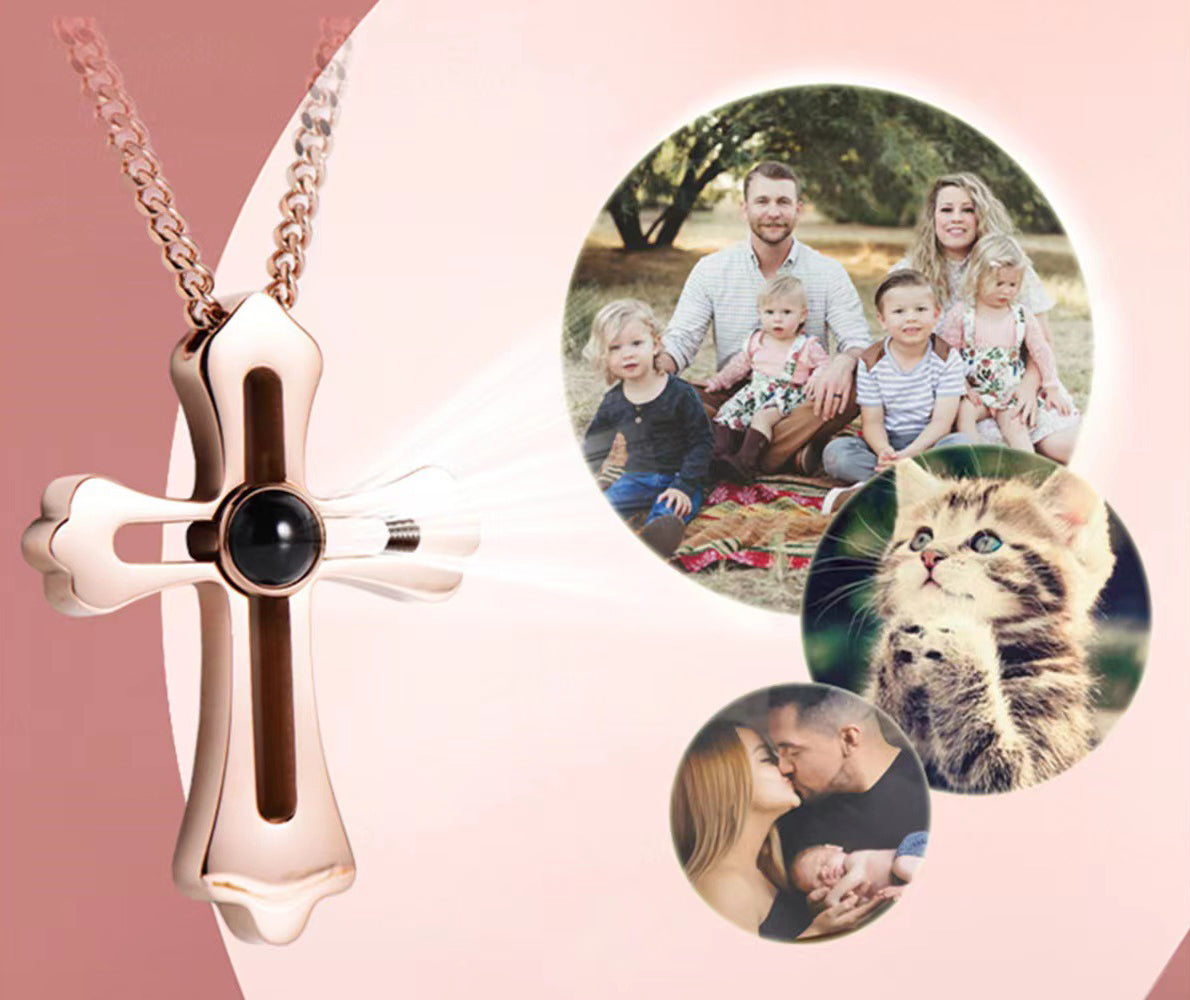 Cross Photo Projection Necklace explanation - My Keepsake Story