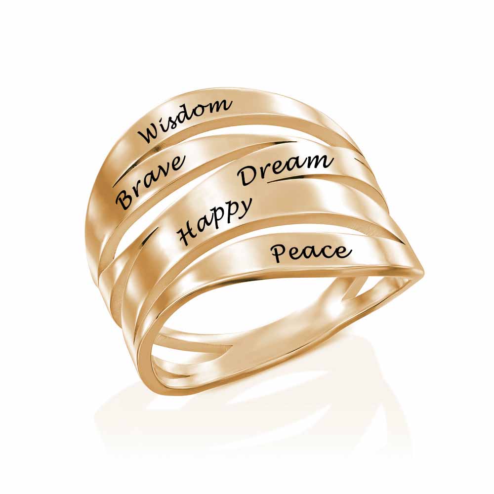 Customizable wide gold ring My Keepsake Story