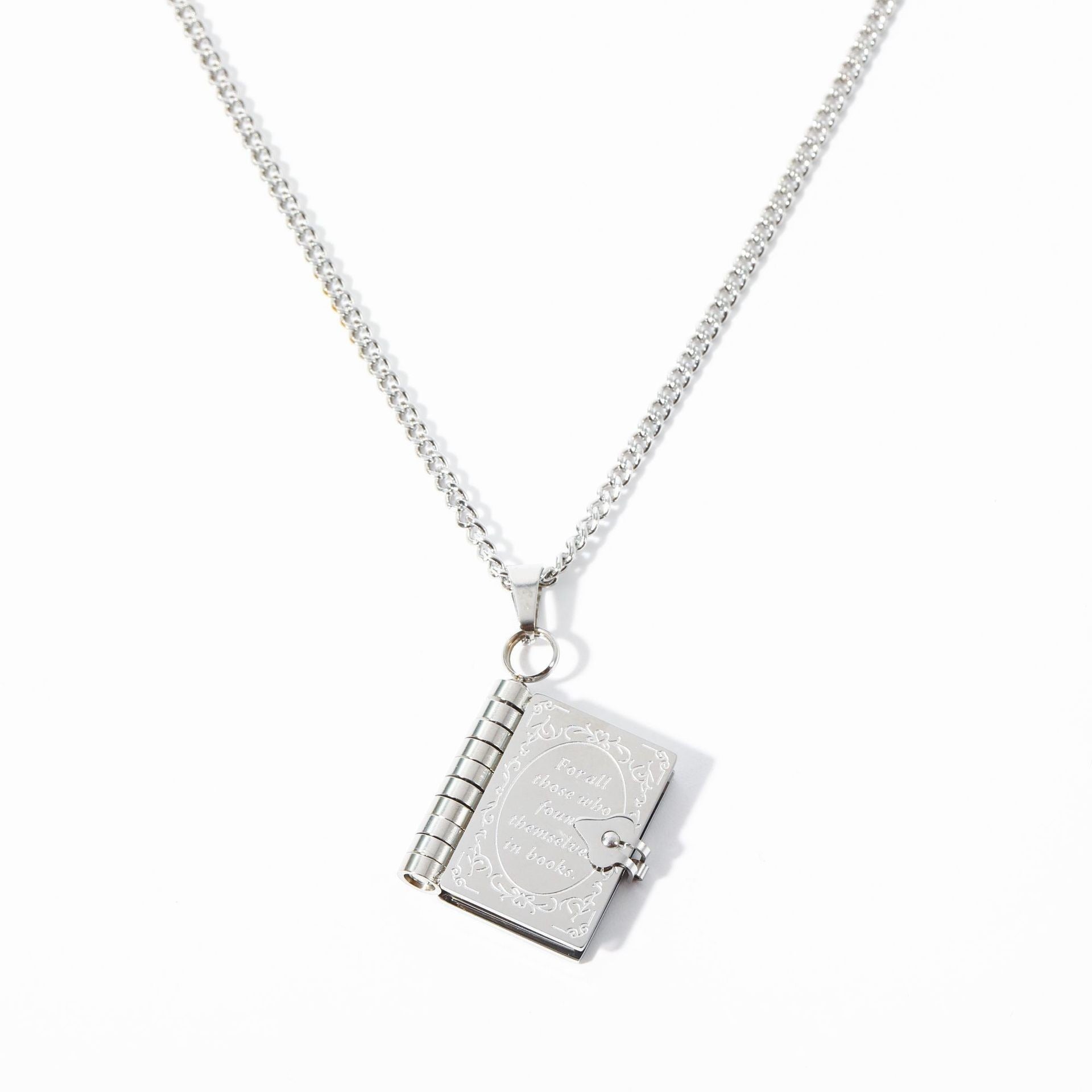 Hidden Photo Memory Book Shaped Locket Necklace - My Keepsake Story