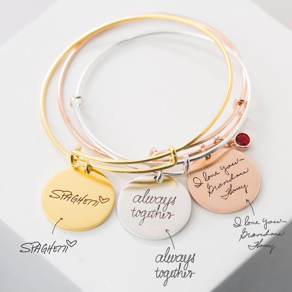 bracelets with birthstone and signature - My Keepsake Story
