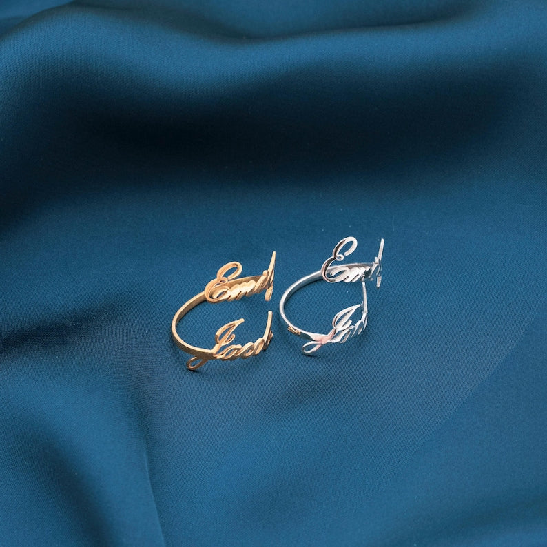 Custom name silver ring My Keepsake Story