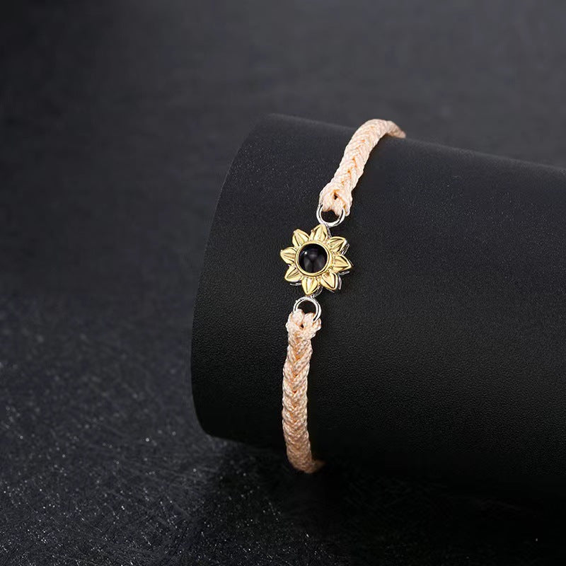 Pink Sunflower projection bracelet - My Keepsake Story