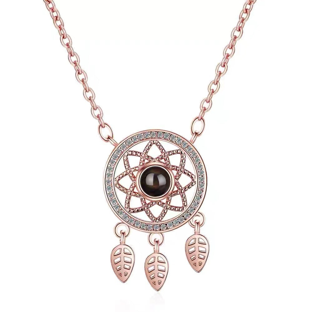 Rose Gold Dreamcatcher Photo Projection Necklace - My Keepsake story