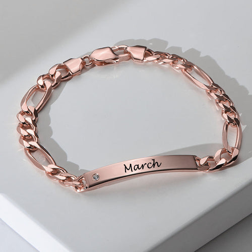 Rose gold bar bracelet engraving My Keepsake Story