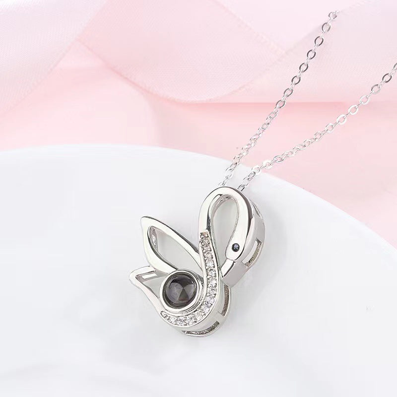 Swan Photo Projection Necklace My Keepsake Story