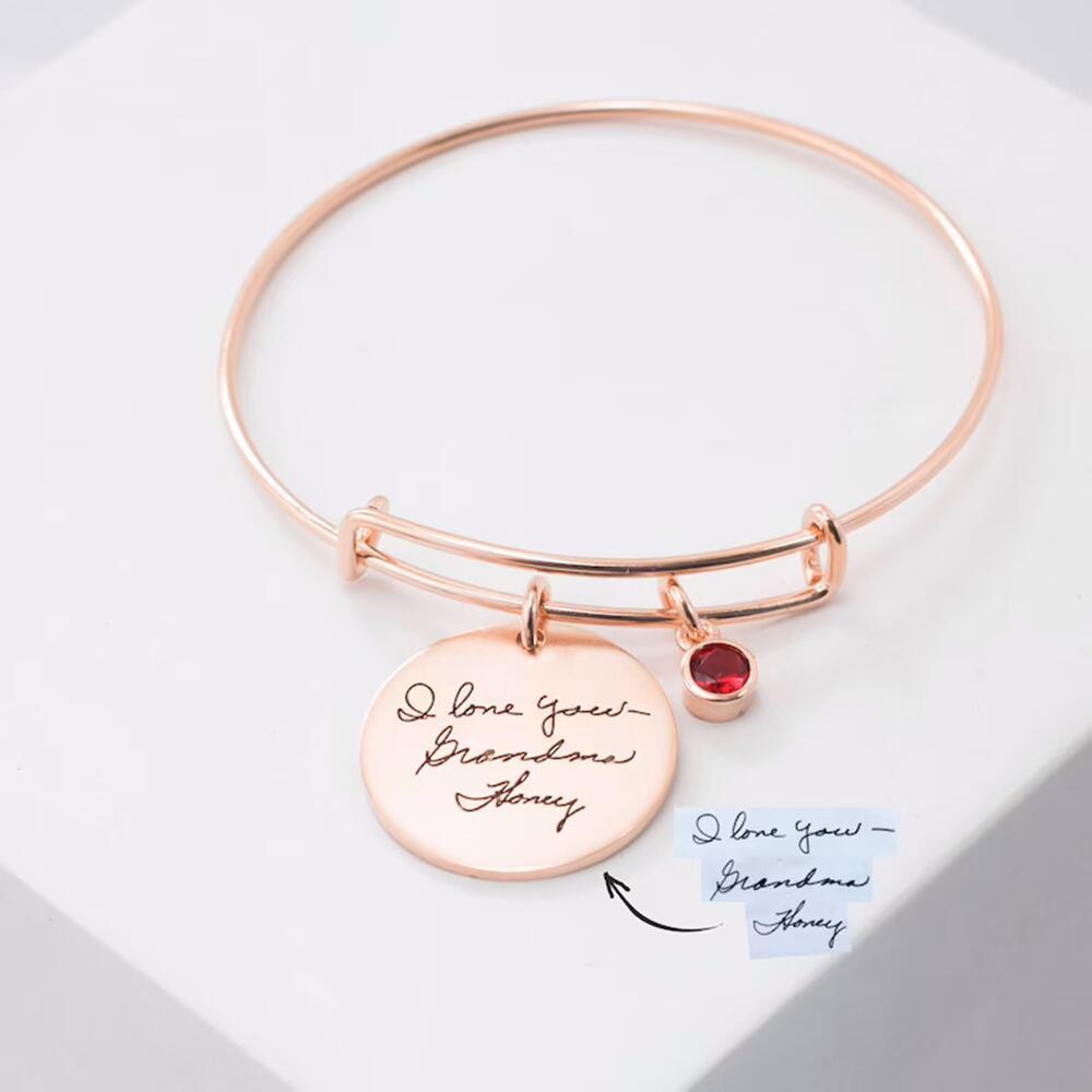 Engraved birthstone bracelet by Keepsake Story