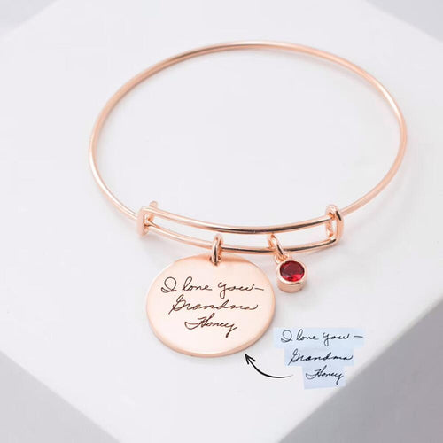 Engraved birthstone bracelet by Keepsake Story