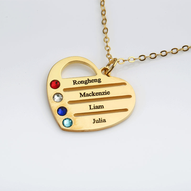 Heart shaped birthstone custom necklace My keepsake story
