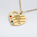 Heart shaped birthstone custom necklace My keepsake story