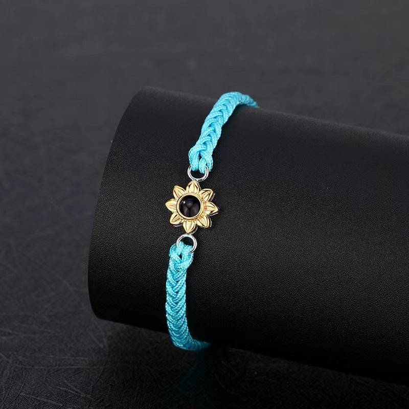 Blue Sunflower projection bracelet - My Keepsake Story
