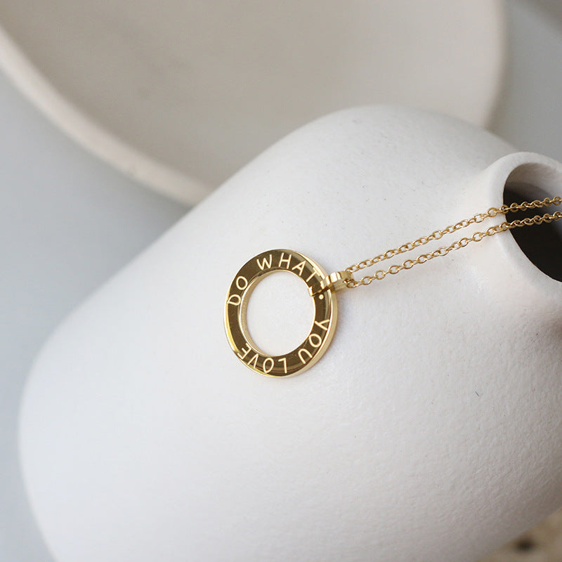 classic round hollow engraved necklace - My Keepsake Story