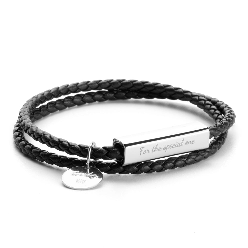 Italian leather bracelet with silver accents My Keepsake story