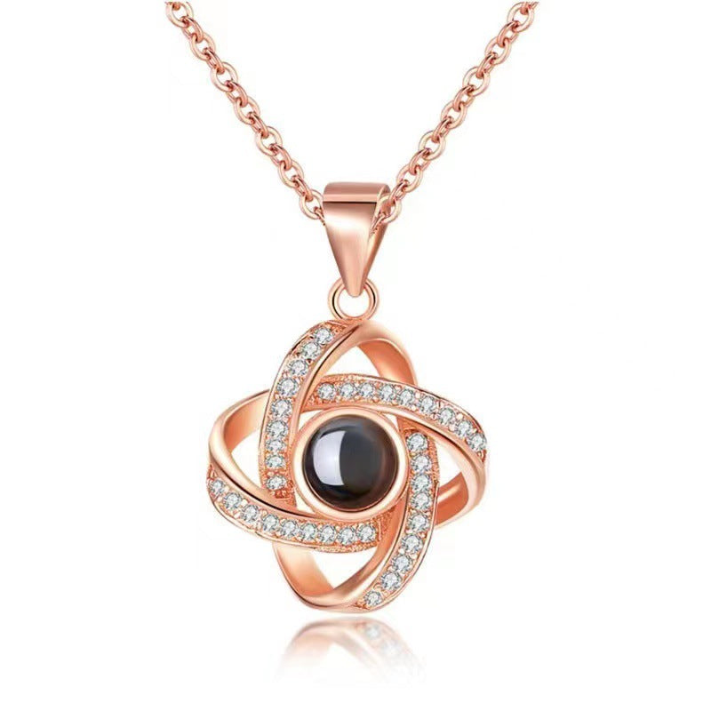 gold four leaf clover projection necklace - My Keepsake story