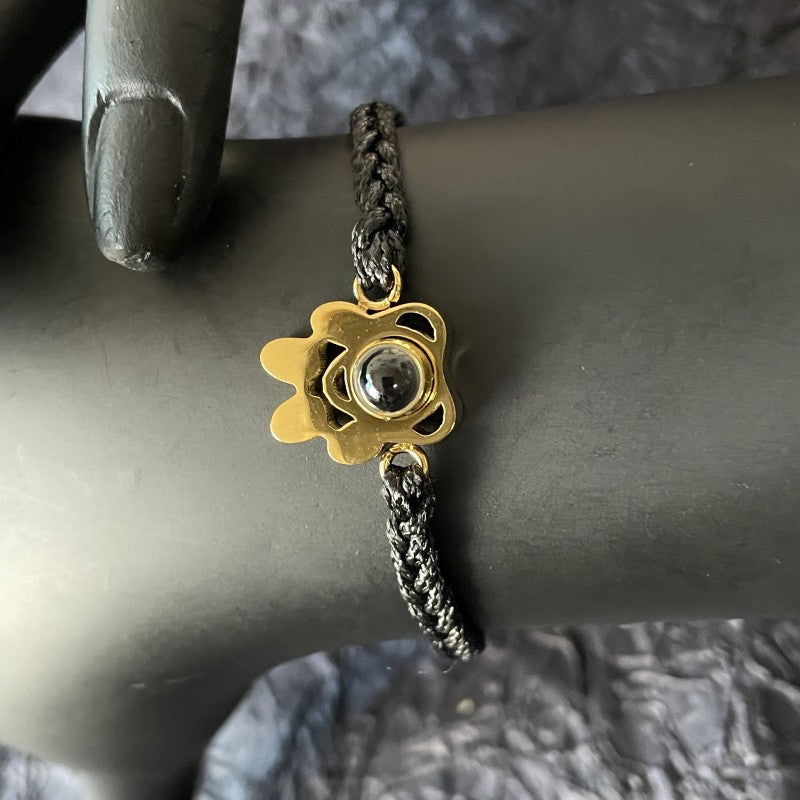 Gold Dog Paw Photo Projection Bracelet - My Keepsake Store