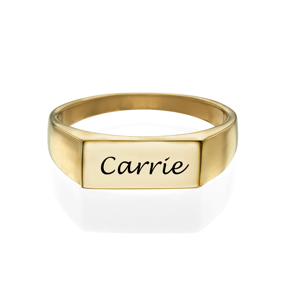 gold customizable signet ring My Keepsake Story