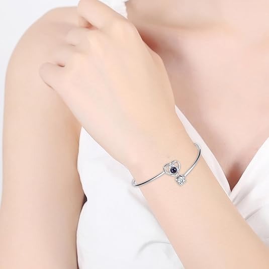 Heart Photo Projection Bracelet on model- My Keepsake Story