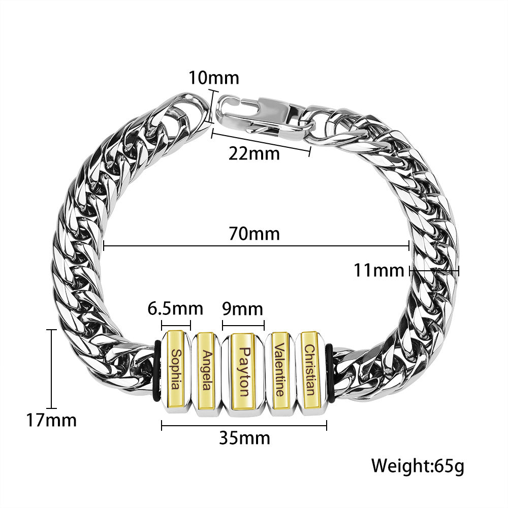 measurement graph cuban chain bracelet - My Keepsake Story