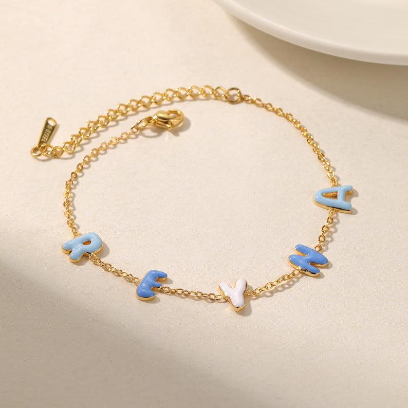 personalized bubble bracelet letters My Keepsake Story