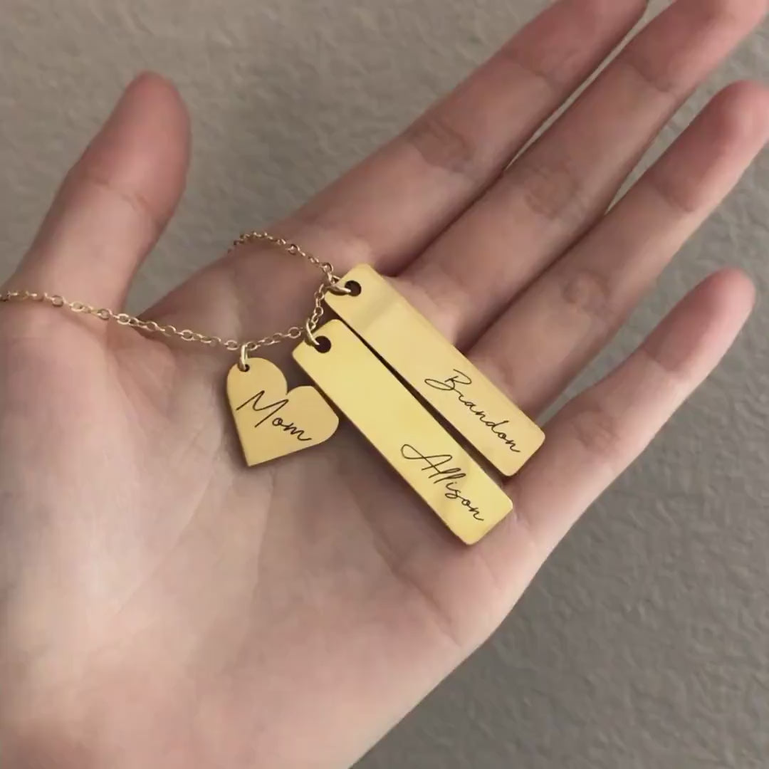 heart and rectangle necklace video