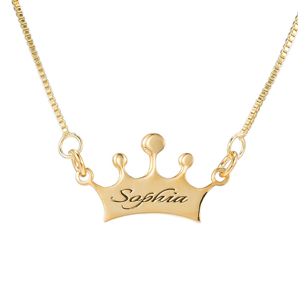 Engraved queen or princess crown necklace My Keepsake  Story