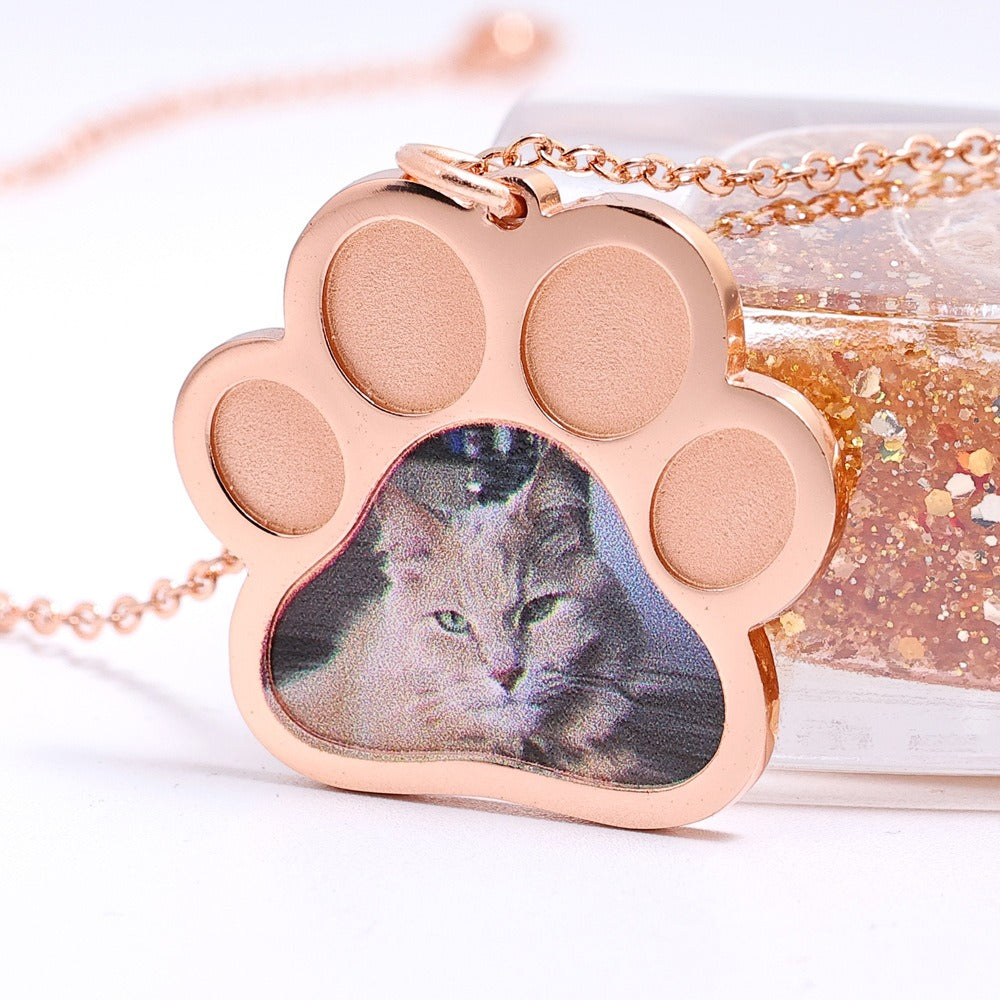 kitten memorial necklace in rose gold - My Keepsake story