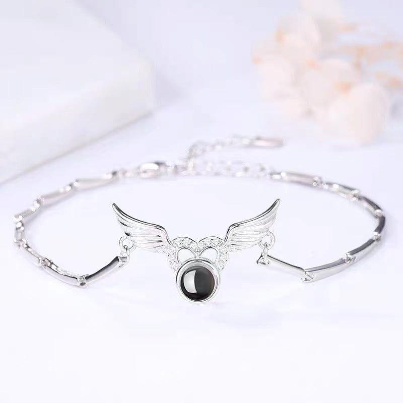 Custom Angel Wings Projection Bracelet - My Keepsake Story