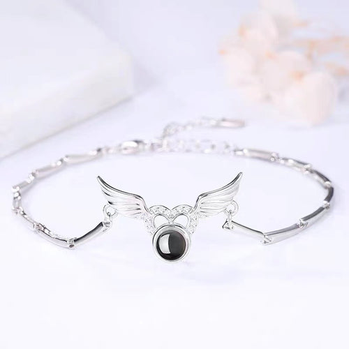 Custom Angel Wings Projection Bracelet - My Keepsake Story