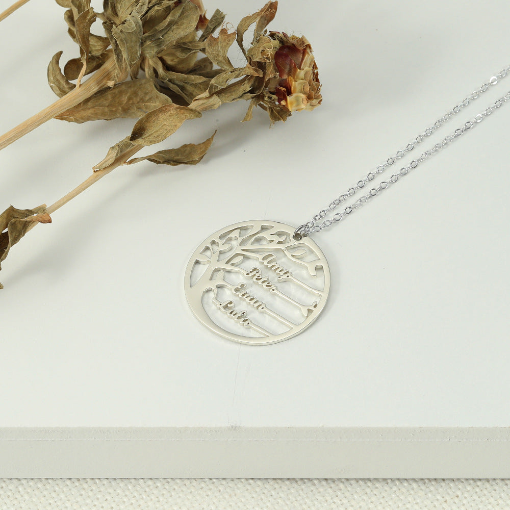 Customizable silver tree of life necklace - My Keepsake story