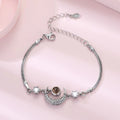 silver crescent moon projection bracelet - My Keepsake Story