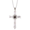 Cross Photo Projection Necklace in Silver - My Keepsake Story