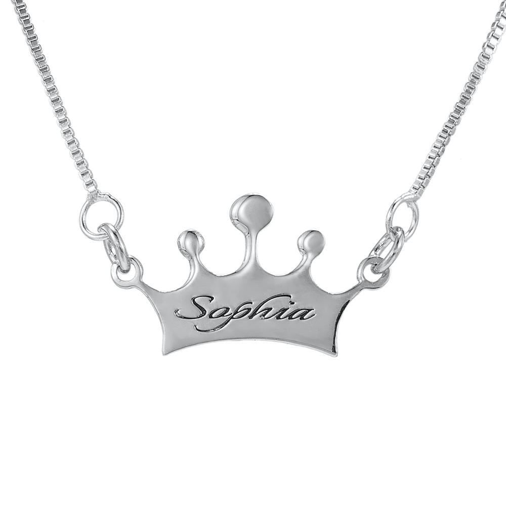 custom silver crown necklace My Keepsake Story