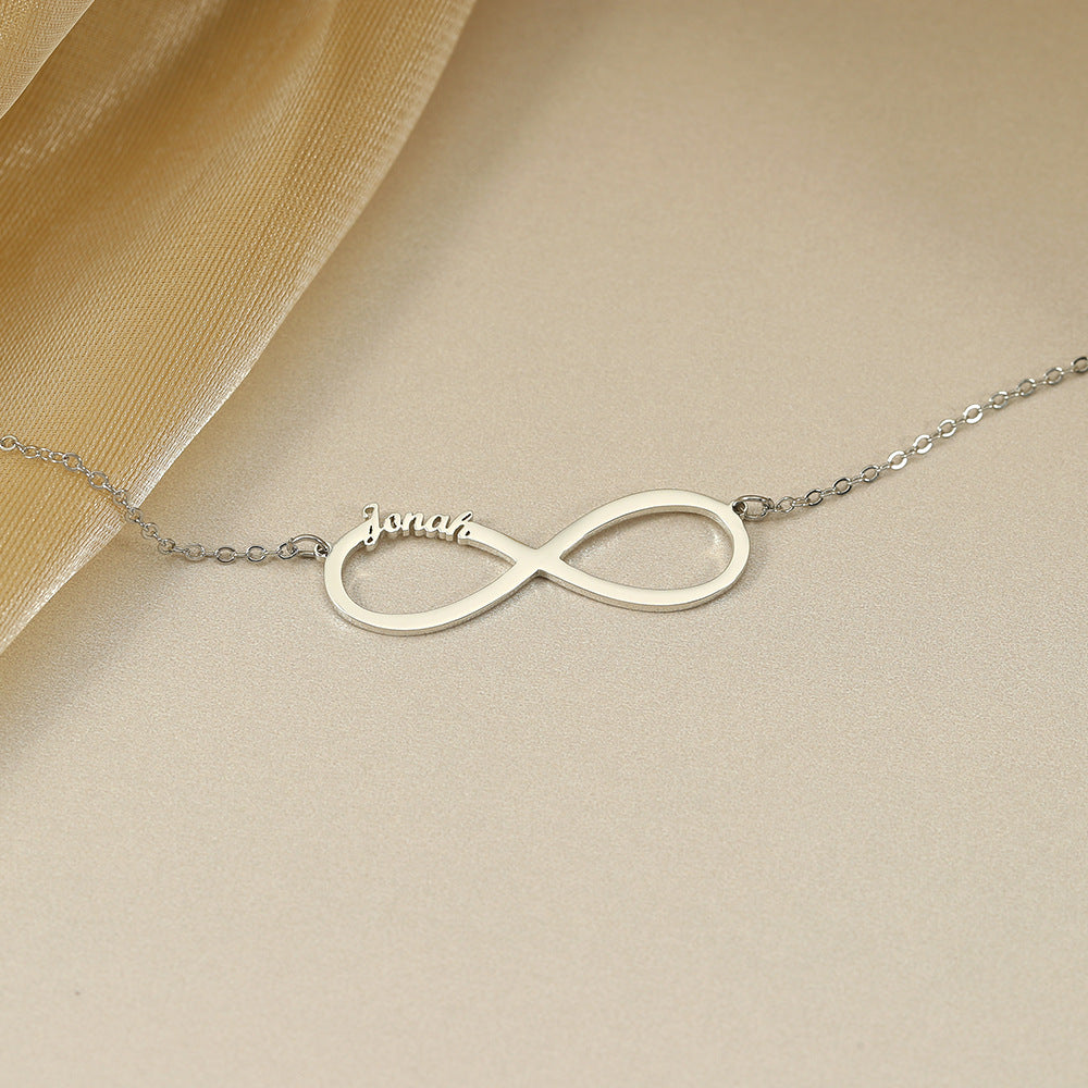 silver customizable infinity necklace My Keepsake Story