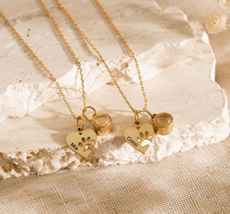 Two Heart & Paw Photo Projection Necklace My Keepsake story